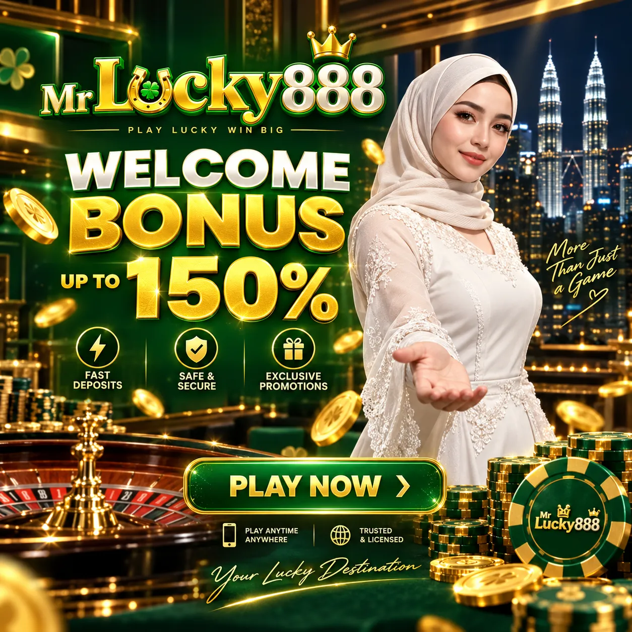 Mr Lucky888 welcome bonus promotional banner